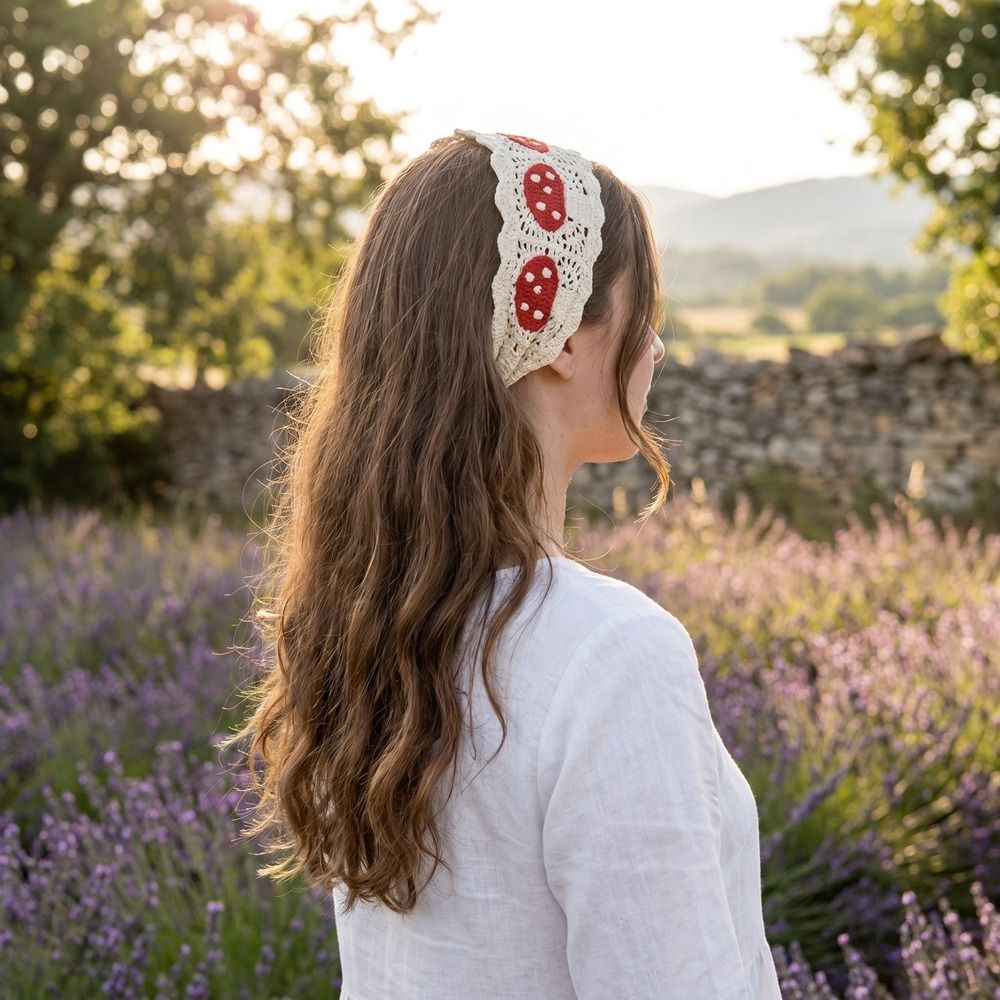 Headband Summer Knit - Urocza francuska dziergana opaska na głowę