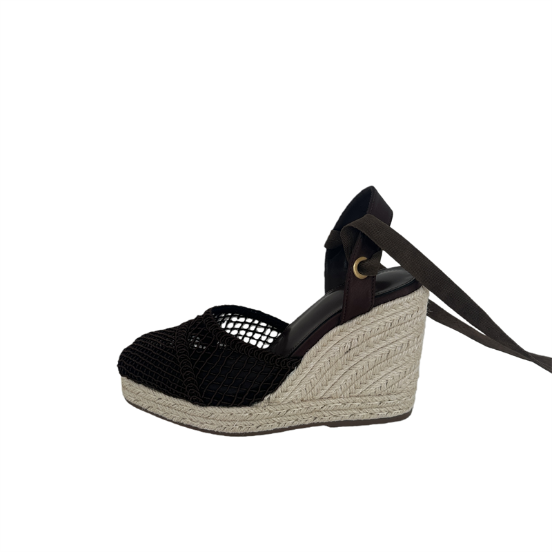 Sandal Strappy Heeled - Letnie sandały damskie, brązowe, na koturnie,