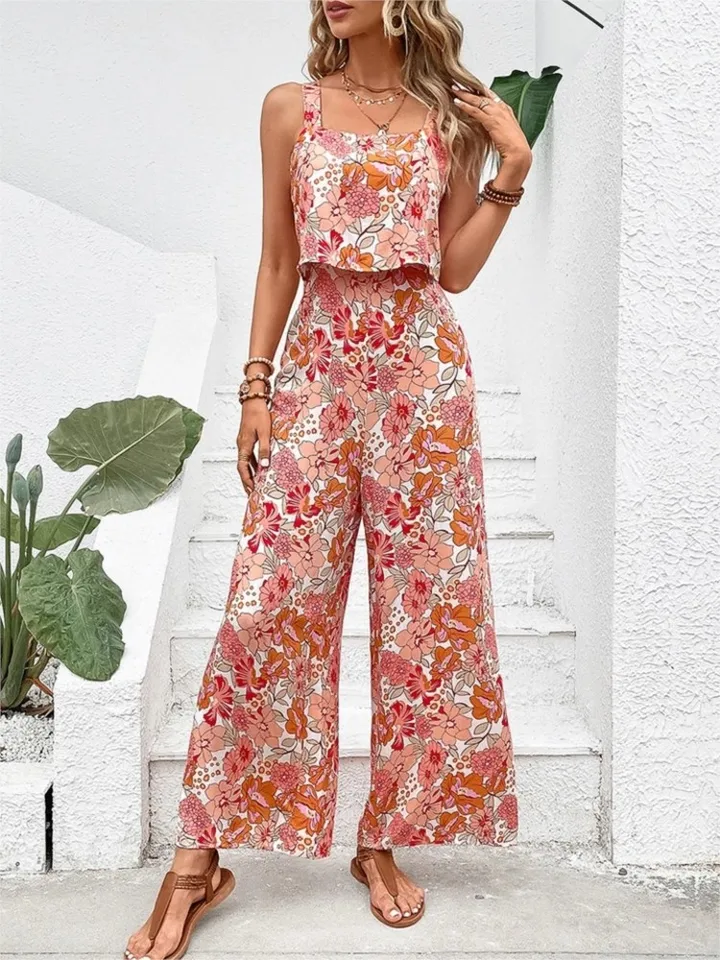 Elegancki długi kombinezon dam – Romper Floral Print recenzja i cena