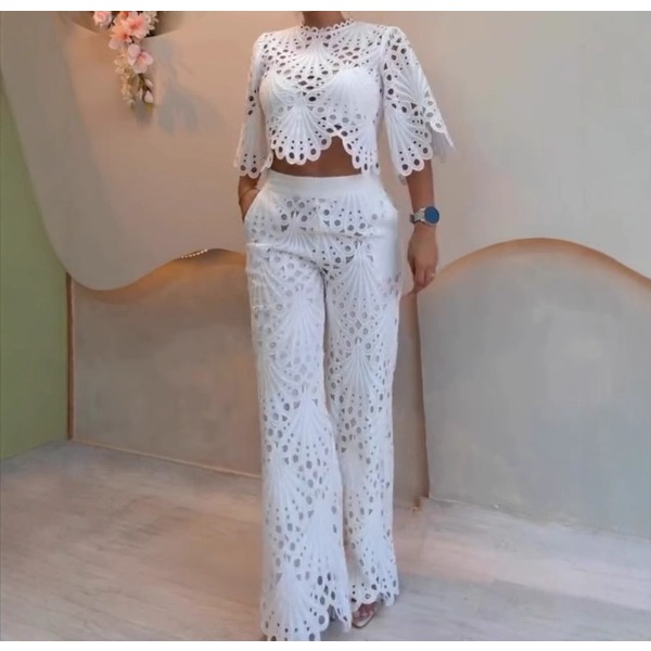 2-częściowy strój damski Nowy  – Crop Top Crochet recenzja i cena